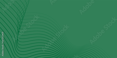 Top green lines effect vector background. Dynamic translucent soft gradient stream motion. Violet neon color wave. Light trail wave, fire path trace line and incandescence curve twir simple