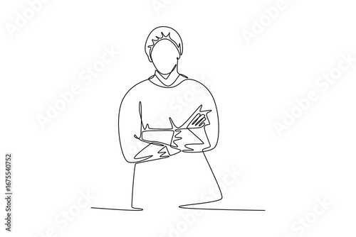 Job and professional concept. Single line draw design. Vector graphic illustration