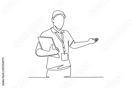 Job and professional concept. Single line draw design. Vector graphic illustration