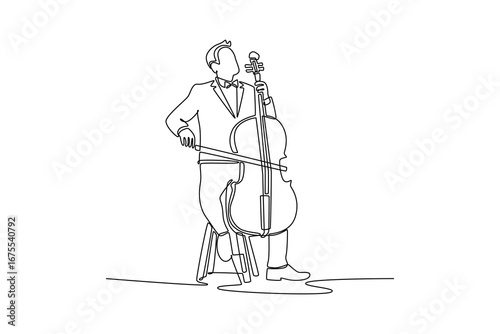 Job and professional concept. Single line draw design. Vector graphic illustration
