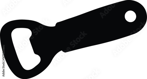 Modern silhouette bottle opener for bar and kitchen use vector