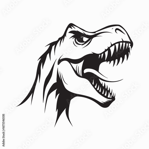 Obraz na plátně Gorgosaurus Dinosaur Head Vector Design Isolated on white background
