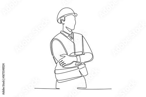 Job and professional concept. Single line draw design. Vector graphic illustration
