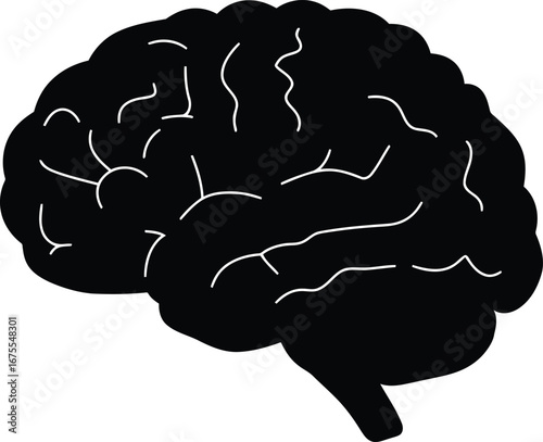 Abstract silhouette human brain vector art science concept vector