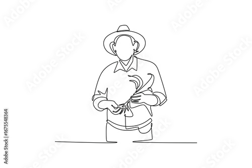 Job and professional concept. Single line draw design. Vector graphic illustration