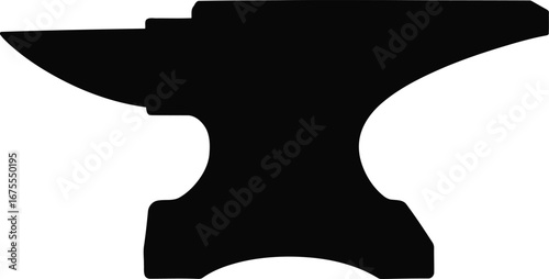 Classic blacksmith anvil silhouette isolated on white vector