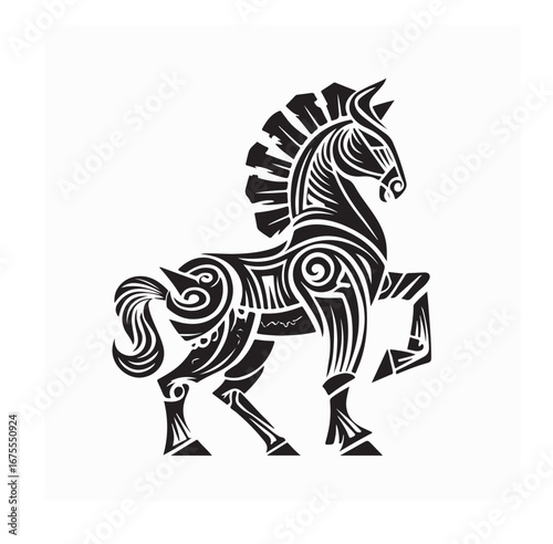 Historical Trojan Horse Wooden Vector Design for Mythological Icon