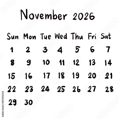 calendar planner 2026 organizer handwriting illustrations