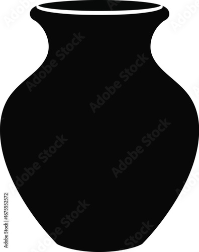 Elegant ceramic vase silhouette timeless home decor object vector