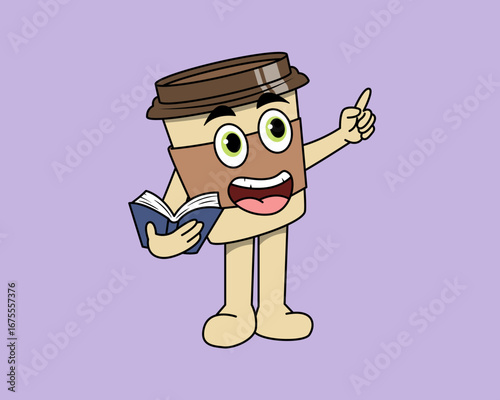 Cute anthropomorphic coffee cup character mascot in various poses, perfect for café branding, coffee shop menu design, educational materials, and lifestyle illustrations. 