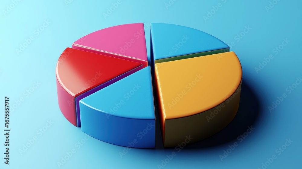 Fototapeta premium Ring chart cycle pie diagram graph. business 3d render illustration