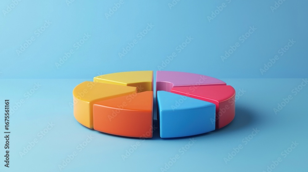 Fototapeta premium Ring chart cycle pie diagram graph. business 3d render illustration