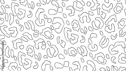 Black and white seamless pattern with abstract animal print elements 