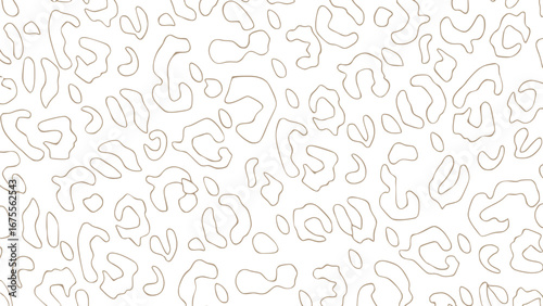 Brown and white seamless pattern with abstract animal print elements 