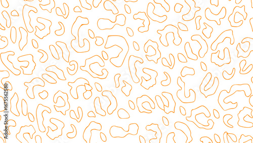 Orange and white seamless pattern with abstract animal print elements 