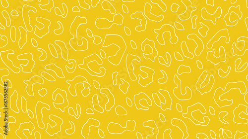 Yellow and white seamless pattern with abstract animal print elements 