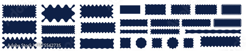 Jagged shape icons. Geometric spiky designs. Abstract black silhouettes. Vector symbols set