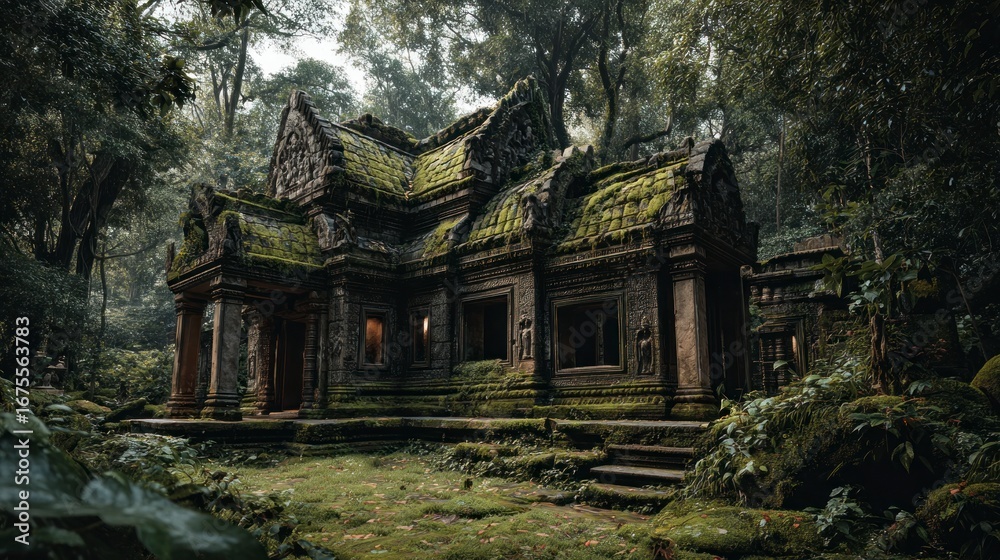 Fototapeta premium Ancient stone building in a forest
