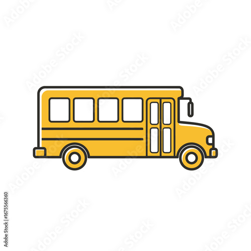 Yellow School Bus Transportation Illustration