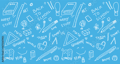 Back to school doodle hand drawn illustration