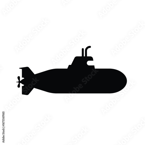 Black silhouette of a submarine watercraft vessel