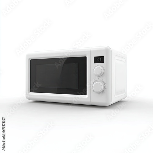 White microwave oven, simple design