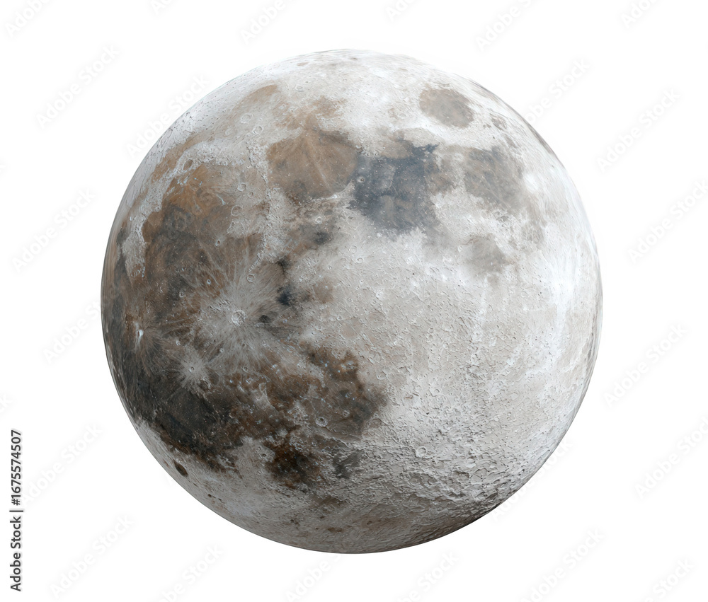 Naklejka premium Full Moon High Resolution Image with Detailed Lunar Surface Texture