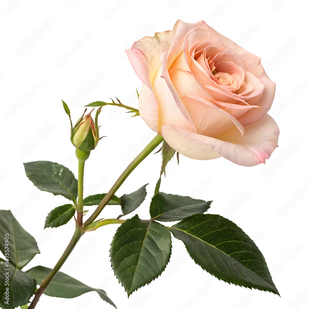 Obraz premium Peach Rose Bloom: Elegant Flower Photography
