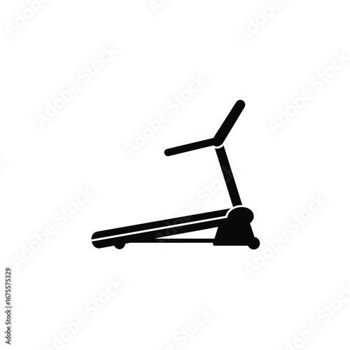 Treadmill exercise machine black silhouette vector