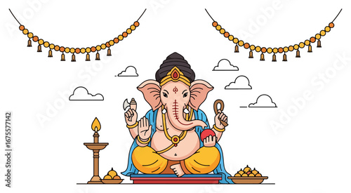 Ganesha Hindu God of Wisdom and Prosperity.