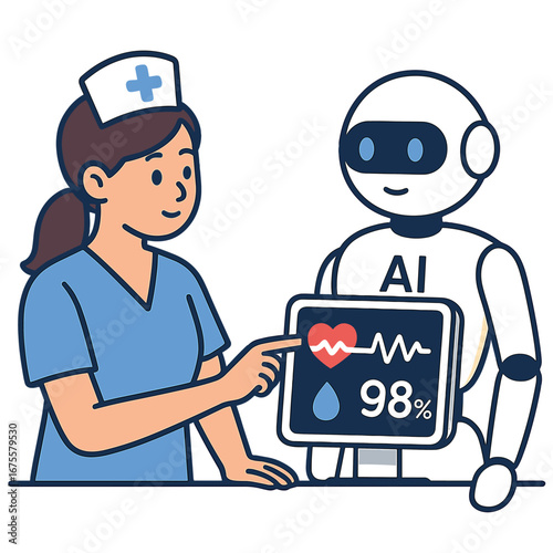 Ai healthcare: nurse and robot collaboration monitoring patient vital signs