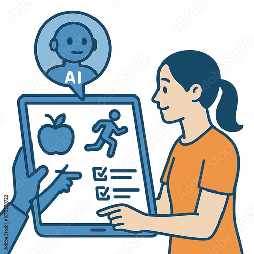 Personalized ai-powered fitness app interface with user interaction