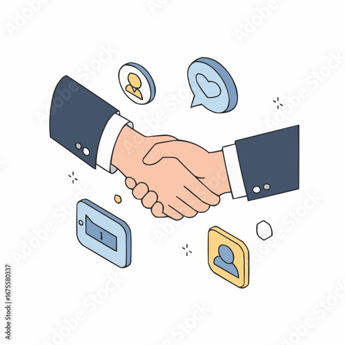 Business Handshake Cector illustration