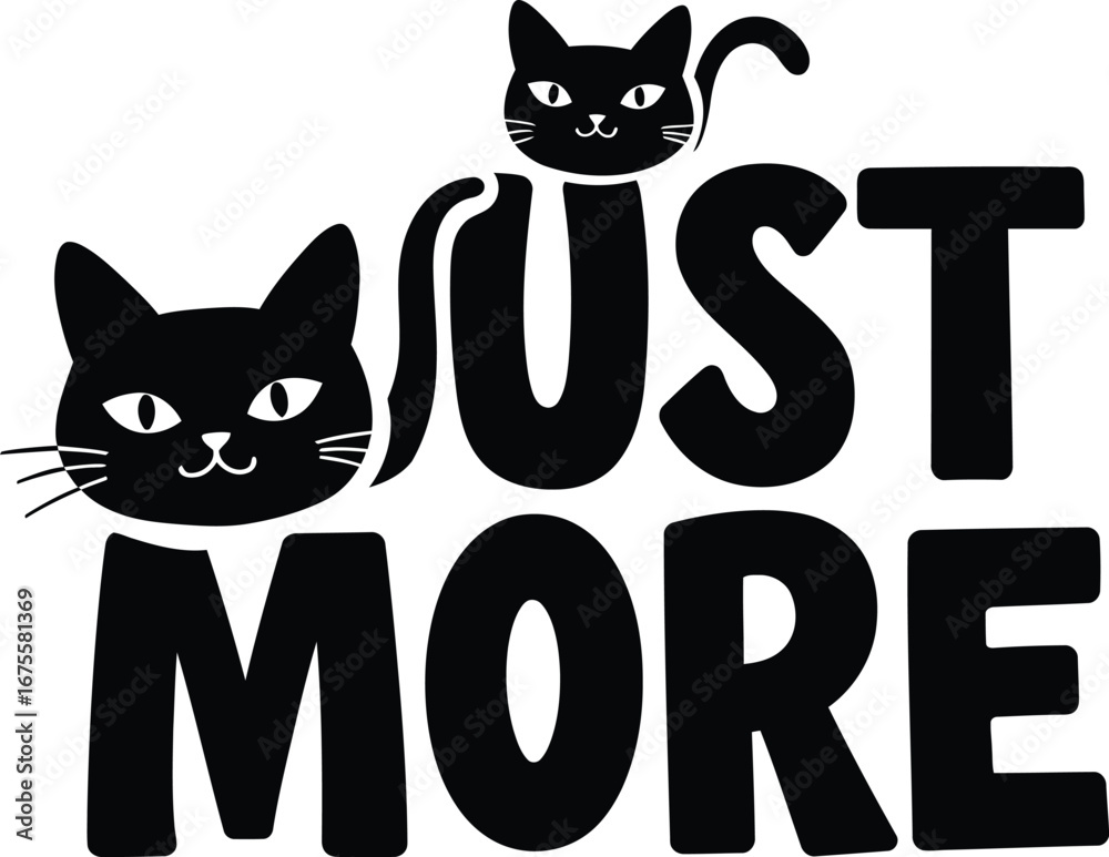 Obraz premium Adorable hand-drawn vector illustration of two playful black cats with the text 