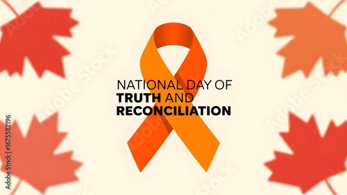 National Day of Truth and Reconciliation Orange Ribbon Awareness Concept