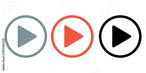 Set of video and audio play button collection. Play button symbol vector illustration.