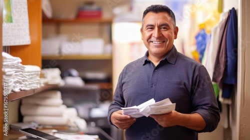 Smiling Small Business Owner.