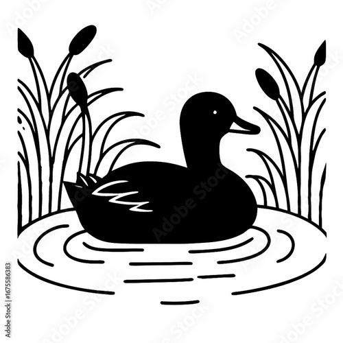 duck in lake pound