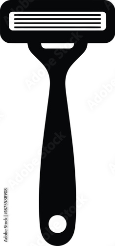 Black razor with white blades shaving grooming