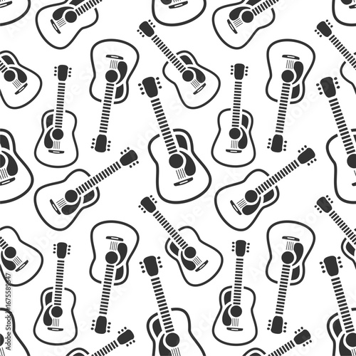 guitar outline design seamless pattern background