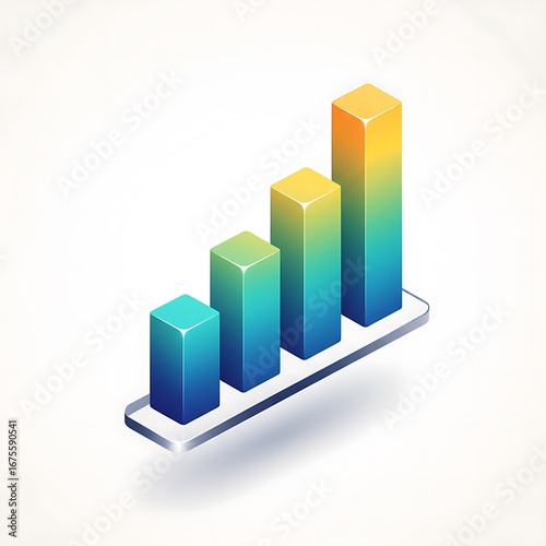 Isometric 3D Bar Chart Showing Growth and Progress Over Time Free Download Isometric 3D Bar Chart Showing Growth and Progress Over Time - GFXLoad
