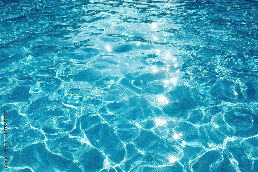 Obraz premium Blue Water Surface Texture with Sunlight Reflections