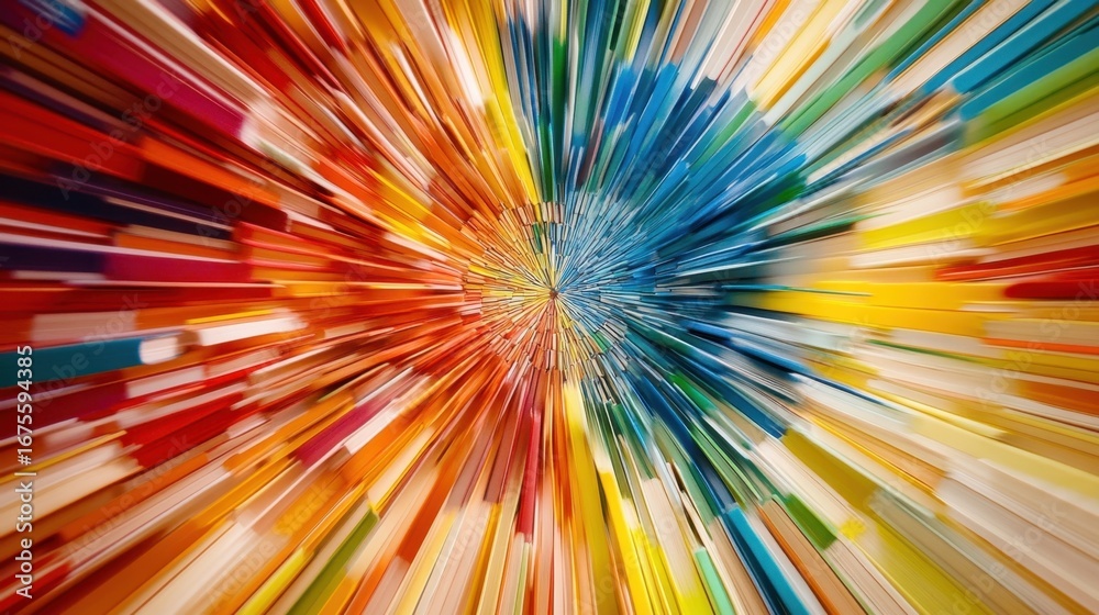 Obraz premium Colorful Bookshelf Explosion.