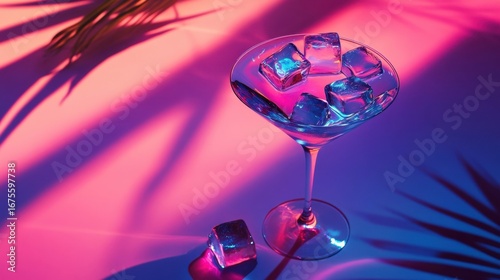 Neon Martini Summer Cocktail Vibes.