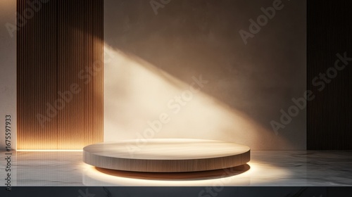 Minimalist Wooden Display Platform.