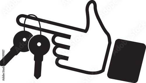 Key on Finger Vector Icon, Real Estate and Security Illustration