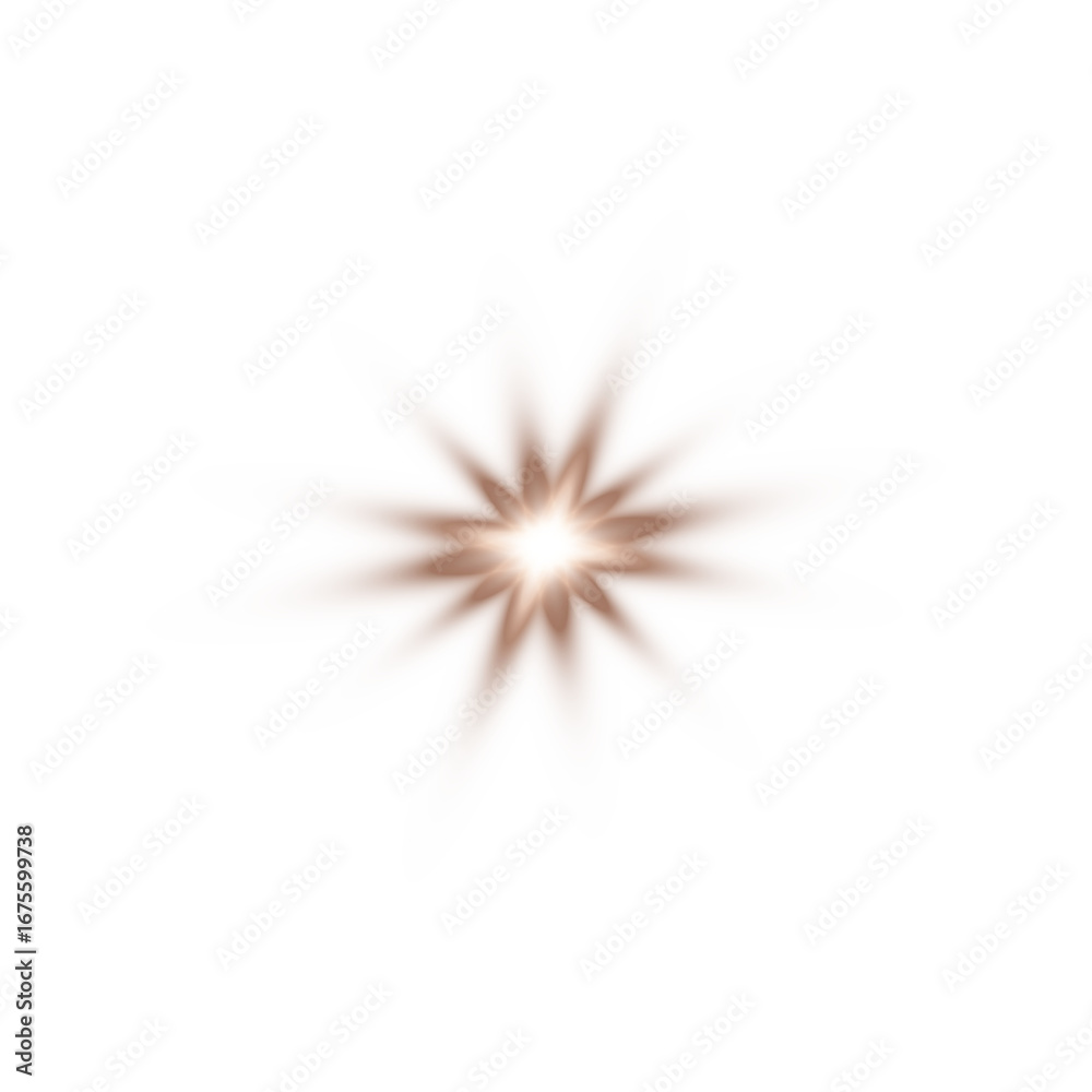 Obraz premium Radiant chocolate brown sunburst with glowing flare and transparent background
