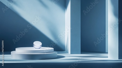 Serene Blue Product Display Platform.