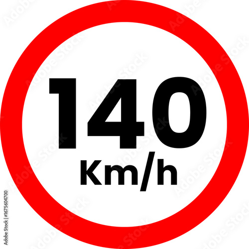 Speed Limit 140 Sign Vector