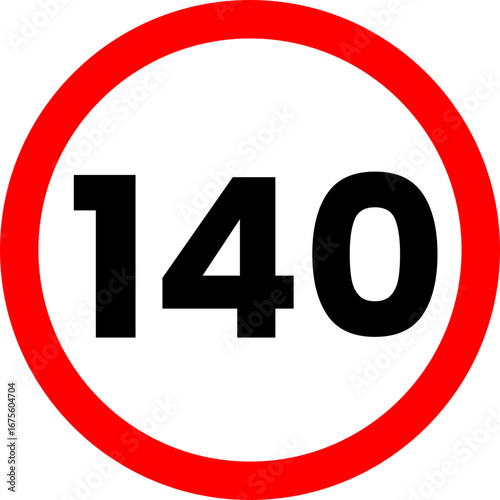 Speed Limit 140 Sign Vector